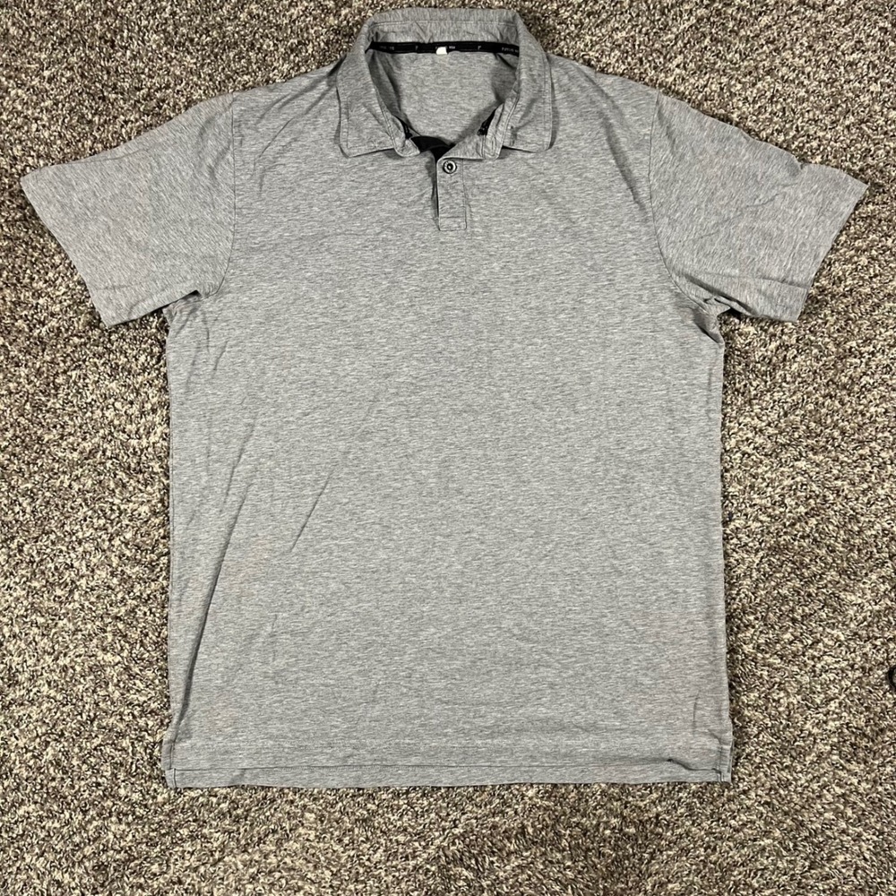 Public Rec Mens XL Go-To Polo Shirt Heather Grey Pima Cotton Tencel Stretch